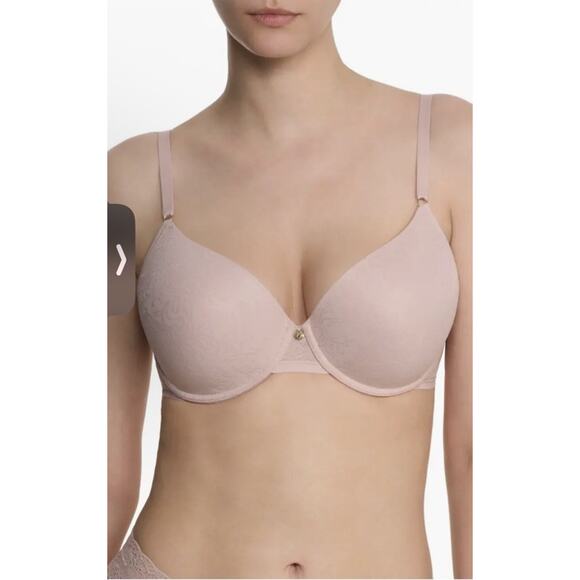 Natori 136059 Sheer Jacquard Full Fit Contour Underwire Bra Sz 36C Honey Blush - Picture 1 of 10